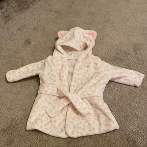 Cheetah print baby robe